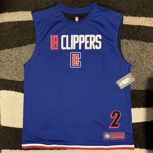 LA CLIPPERS NBA UNK Sleeveless Jersey #2 Kawhi Leonard Men’s Small Black Blue